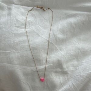E newton pink cross necklace